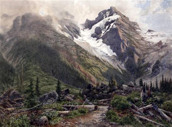 James Clarke Waite (1832-1920) A glacier in the Selkirks, British Columbia, 17.5 x 24.5in.